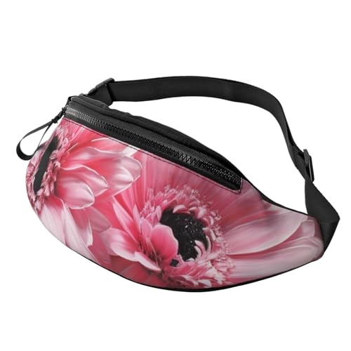 Gürteltasche für Damen, große Umhängetasche, trendige Brusttasche, gelbe Narzissen, Blumen, Hüfttasche für Reisen, Zwei rosa Blumen, Einheitsgröße von VducK