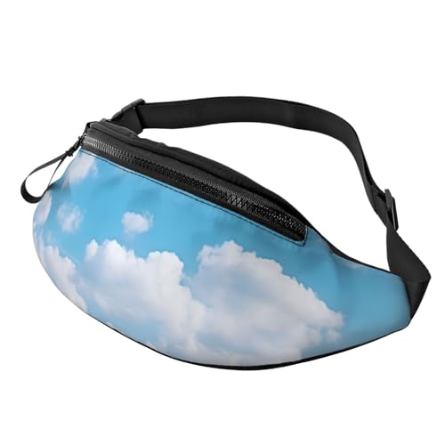 Gürteltasche für Damen, große Umhängetasche, trendige Brusttasche, wilde Tiere, Hirsch, Hüfttasche für Reisen, White Clouds Sky, Einheitsgröße von VducK