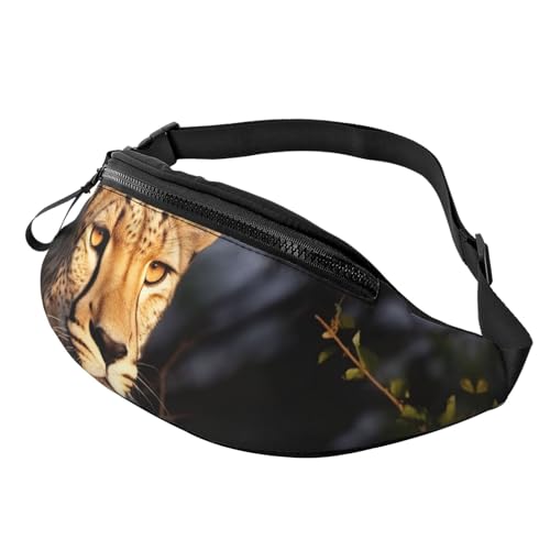 Gürteltasche für Damen, große Umhängetasche, trendige Brusttasche, wilde Tiere, Hirsch, Hüfttasche für Reisen, Wildtier-Leopardenmuster, Einheitsgröße von VducK