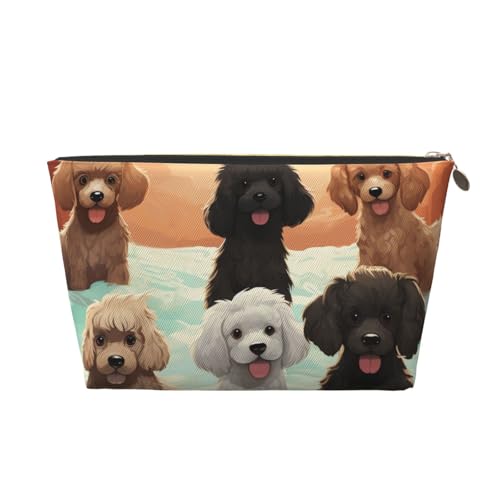 Kosmetiktasche, Reise-Make-up-Tasche für Damen, groß, Pudel, Hunde, Organizer, Kulturbeutel, Reißverschluss-Tasche, gold, Einheitsgröße, Kosmetiktasche Kosmetiktasche, Reise-Make-up-Tasche für Damen, groß, Pudel, Hunde, Organizer, Kulturbeutel, Reißverschluss-Tasche, gold, Einheitsgröße, Kosmetiktasche von VducK