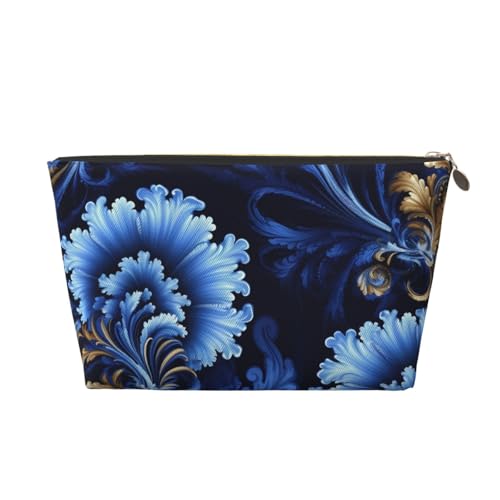 Kosmetiktasche, Reise-Make-up-Tasche für Damen, groß, klassisch, blau, Organizer, Kulturbeutel, Reißverschluss, Geldbörse, gold, Einheitsgröße, Kosmetiktasche Kosmetiktasche, Reise-Make-up-Tasche für Damen, groß, klassisch, blau, Organizer, Kulturbeutel, Reißverschluss, Geldbörse, gold, Einheitsgröße, Kosmetiktasche von VducK