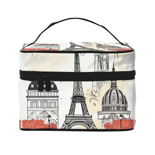 Make-up-Tasche, Reise-Kosmetiktasche, groß, tragbar, Kulturbeutel für Damen, Frosch, Kulturbeutel, Travel Paris, Einheitsgröße, Kosmetiktasche von VducK