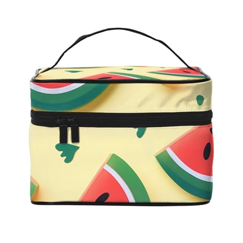 Make-up-Tasche, Reise-Kosmetiktasche, groß, tragbar, Kulturbeutel für Frauen, Universum mit Sternen und Galaxie, interstellarer Kulturbeutel, Sommer Wassermelone, Einheitsgröße, Kosmetiktasche von VducK