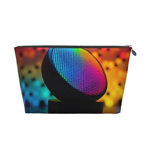 Reise-Kulturbeutel für Damen und Herren, Musikinstrument, Lautsprecher, Make-up-Tasche, große Kapazität, Kosmetiktasche, wasserabweisend, Kosmetiktasche, silber, Einheitsgröße, Kosmetiktasche von VducK