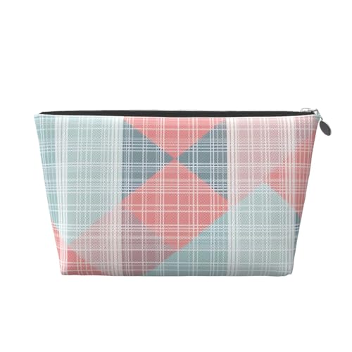 Reise-Kulturbeutel für Damen und Herren, blau, groß, kariert, Make-up-Tasche, großes Fassungsvermögen, Kosmetiktasche, wasserabweisend, Kosmetiktasche, silber, Einheitsgröße, Kosmetiktasche Reise-Kulturbeutel für Damen und Herren, blau, groß, kariert, Make-up-Tasche, großes Fassungsvermögen, Kosmetiktasche, wasserabweisend, Kosmetiktasche, silber, Einheitsgröße, Kosmetiktasche von VducK
