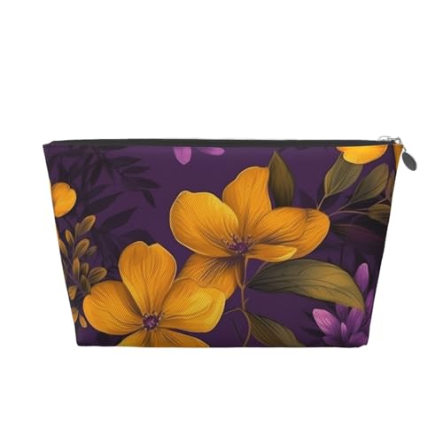 Reise-Kulturbeutel für Damen und Herren, gelbe und violette Blumen, Make-up-Tasche, große Kapazität, Kosmetiktasche, wasserabweisend, Kosmetiktasche, silber, Einheitsgröße, Kosmetiktasche Reise-Kulturbeutel für Damen und Herren, gelbe und violette Blumen, Make-up-Tasche, große Kapazität, Kosmetiktasche, wasserabweisend, Kosmetiktasche, silber, Einheitsgröße, Kosmetiktasche von VducK