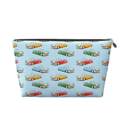 Reise-Kulturbeutel für Damen und Herren, klassisches Auto, Roadster, altmodische Make-up-Tasche, große Kapazität, Kosmetiktasche, wasserabweisend, Kosmetiktasche, silber, Einheitsgröße, Kosmetiktasche Reise-Kulturbeutel für Damen und Herren, klassisches Auto, Roadster, altmodische Make-up-Tasche, große Kapazität, Kosmetiktasche, wasserabweisend, Kosmetiktasche, silber, Einheitsgröße, Kosmetiktasche von VducK