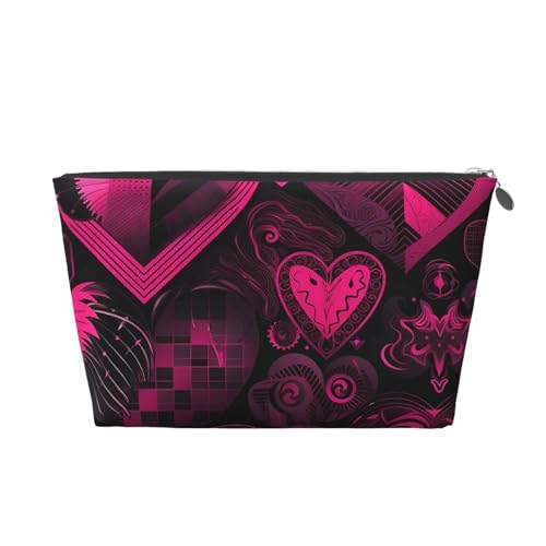 Reise-Kulturbeutel für Damen und Herren, rosa Herzform, Make-up-Tasche, große Kapazität, Kosmetiktasche, wasserabweisend, Kosmetiktasche, silber, Einheitsgröße, Kosmetiktasche Reise-Kulturbeutel für Damen und Herren, rosa Herzform, Make-up-Tasche, große Kapazität, Kosmetiktasche, wasserabweisend, Kosmetiktasche, silber, Einheitsgröße, Kosmetiktasche von VducK