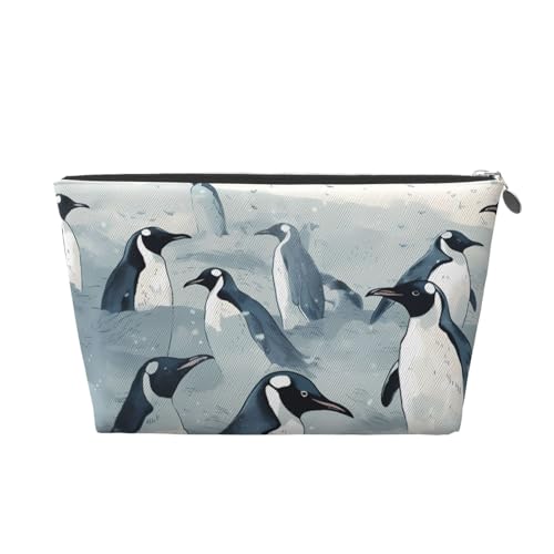 Reise-Kulturbeutel für Damen und Herren, schwarz-weiß, Pinguin, Make-up-Tasche, große Kapazität, Kosmetiktasche, wasserabweisend, Kosmetiktasche, silber, Einheitsgröße, Kosmetiktasche Reise-Kulturbeutel für Damen und Herren, schwarz-weiß, Pinguin, Make-up-Tasche, große Kapazität, Kosmetiktasche, wasserabweisend, Kosmetiktasche, silber, Einheitsgröße, Kosmetiktasche von VducK