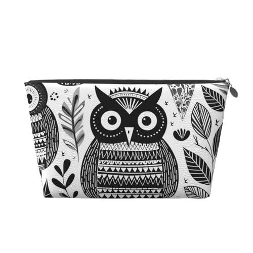 Reise-Kulturbeutel für Damen und Herren, schwarz-weiße Eule, Make-up-Tasche, große Kapazität, Kosmetiktasche, wasserabweisend, Kosmetiktasche, silber, Einheitsgröße, Kosmetiktasche Reise-Kulturbeutel für Damen und Herren, schwarz-weiße Eule, Make-up-Tasche, große Kapazität, Kosmetiktasche, wasserabweisend, Kosmetiktasche, silber, Einheitsgröße, Kosmetiktasche von VducK