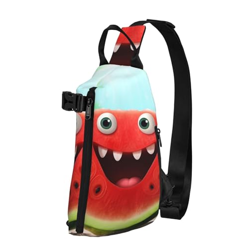 Schultertasche für Damen und Herren, Wassermelonen-Brusttasche, Reisetasche, leicht, lässig, Tagesrucksack, wassermelone, Einheitsgröße von VducK