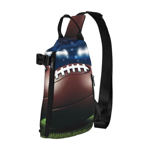 Schultertasche für Damen und Herren, amerikanische Nationalflagge mit Adler, Brusttasche, Reisetasche, leicht, lässiger Tagesrucksack, American Football, Einheitsgröße von VducK