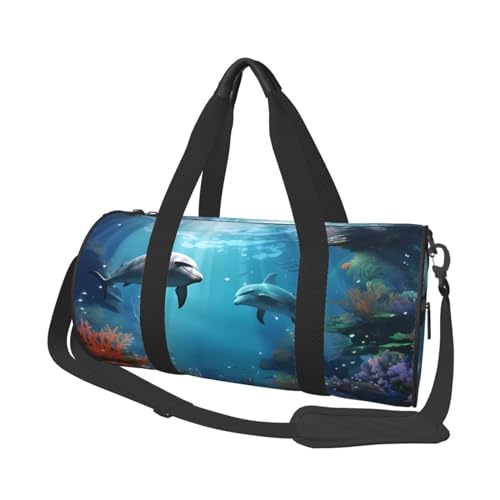 Sporttasche, Reisetasche, für Damen und Herren, Rakete, Raumschiff, Sporttaschen, Schwimmen, Fußball, Basketball, Tennis, Blue Ocean Unterwasserfisch, Einheitsgröße, Reisetasche von VducK