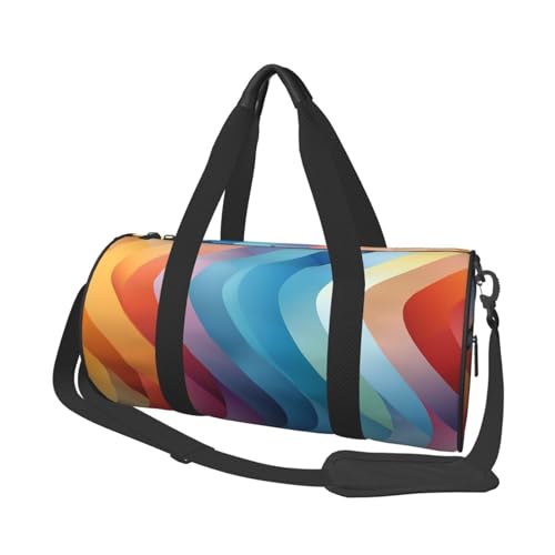 Turnbeutel, Reisetasche, Damen, Herren, Regenbogenstreifen, Sporttasche, Schwimmen, Fußball, Basketball, Tennis, Regenbogen-Kurve, Einheitsgröße, Reisetasche von VducK