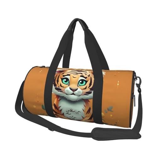 Turnbeutel, Reisetasche, Damen, Herren, grünes Blättermuster, Sporttaschen, Schwimmen, Fußball, Basketball, Tennis, Year of the Tiger Funny Tiger, Einheitsgröße, Reisetasche von VducK