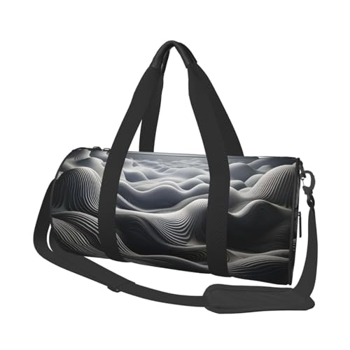 Turnbeutel Reisetasche Damen Herren Beauty Schmetterling Sporttaschen Schwimmen Fußball Basketball Tennis, Gewellte Linien, Einheitsgröße, Reisetasche von VducK