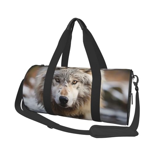 Turnbeutel Reisetasche Damen Herren Beauty Schmetterling Sporttaschen Schwimmen Fußball Basketball Tennis, Walking Wolf, Einheitsgröße, Reisetasche von VducK