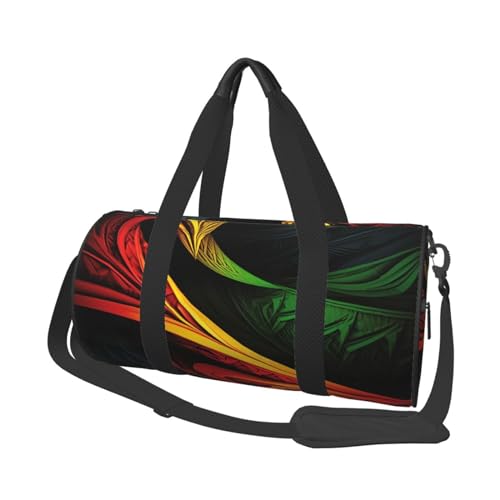 Turnbeutel Reisetasche Damen Herren mit Tiger und Pfoten Sporttaschen Schwimmen Fußball Basketball Tennis, Rot und Gelb, Einheitsgröße, Reisetasche von VducK