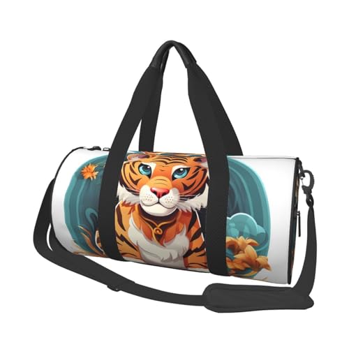 Turnbeutel Reisetasche Damen Herren mit Tiger und Pfoten Sporttaschen Schwimmen Fußball Basketball Tennis, Willkommen im Jahr des Tigers, Einheitsgröße, Reisetasche von VducK