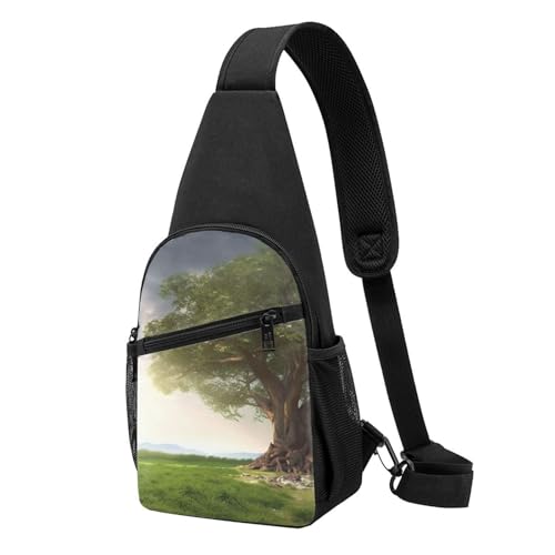 Umhängetasche für Damen, Bauchtasche, Baum mit Ast, Landschaft, Brusttasche, Tagesrucksack für Wandern, Reisen, Hüfttasche, Baum mit Ast Landschaft, Einheitsgröße von VducK