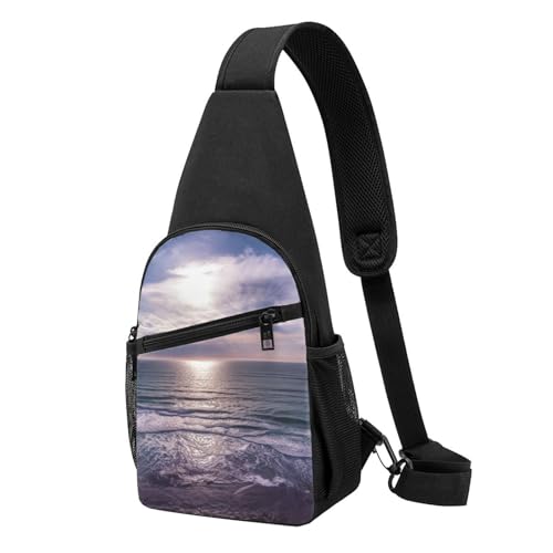 Umhängetasche für Damen, Bauchtasche, Herbstblätter, Brusttasche, Tagesrucksack für Wandern, Reisen, Hüfttasche, Atlantic Ocean, Einheitsgröße von VducK