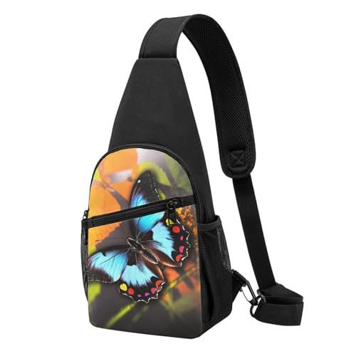 Umhängetasche für Damen, Bauchtasche, Schönheit, Tier, Schmetterling, Brusttasche, Tagesrucksack für Wandern, Reisen, Hüfttasche, Schönheitstier-Schmetterling, Einheitsgröße von VducK