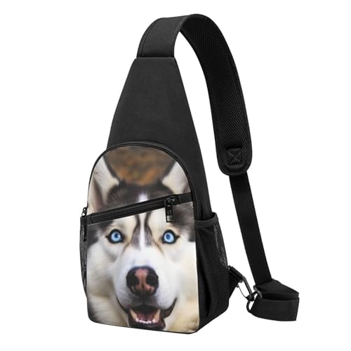 Umhängetasche für Damen, Bauchtasche, Sommer, Blumenmuster, Kaktus, Brusttasche, Tagesrucksack für Wandern, Reisen, Hüfttasche, Stupid Husky Dog, Einheitsgröße von VducK