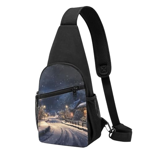 Umhängetasche für Damen, Bauchtasche, Weihnachtsbaum, Brusttasche, Tagesrucksack für Wandern, Reisen, Hüfttasche, X-Mas Schnee, Einheitsgröße von VducK