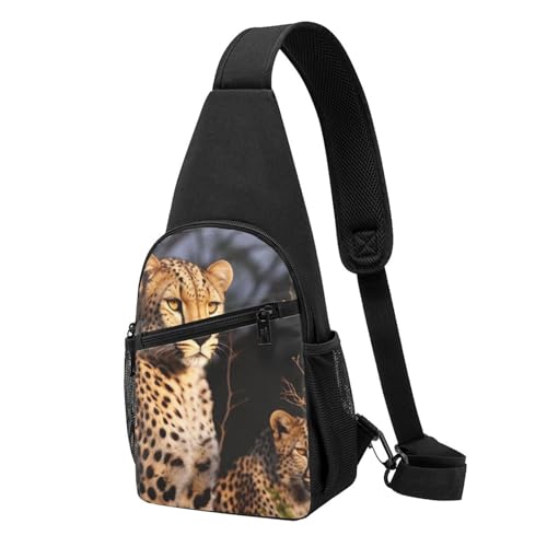 Umhängetasche für Damen, Bauchtasche, Wildtiere, Zebramuster, Tagesrucksack für Wandern, Reisen, Hüfttasche, Wildtier-Leopardenmuster, Einheitsgröße von VducK