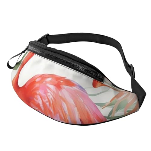 VducK Bauchtaschen für Damen, große Umhängetasche, trendige Brusttasche, tropisches Lama, Alpaka, Kaktus, Blume, Hüfttasche für Reisen, Tropischer Flamingo, Einheitsgröße von VducK