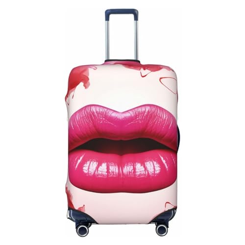 VducK Reisegepäckabdeckung, elastisch, für Damen, Lippen, modischer Koffer-Schutz, passend für 45,7 - 81,3 cm Gepäck, Schwarz , M, Koffer von VducK