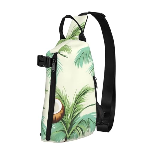 VducK Schultertasche für Damen und Herren, Schultertasche, Sommer, Schnee, Berg, Brusttasche, Reise, Bauchtasche, leicht, lässig, Tagesrucksack, Kokosbaum Sommer, Einheitsgröße von VducK