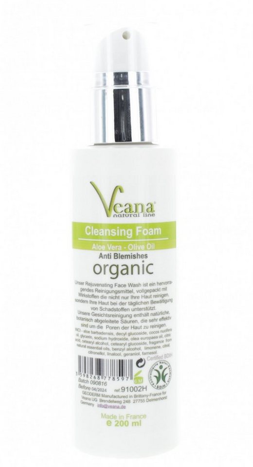 Veana Gesichtsreinigungsgel Cure Vegetale Reinigungs-Schaum (200ml) bei Rosacea, Couperose, Akne von Veana