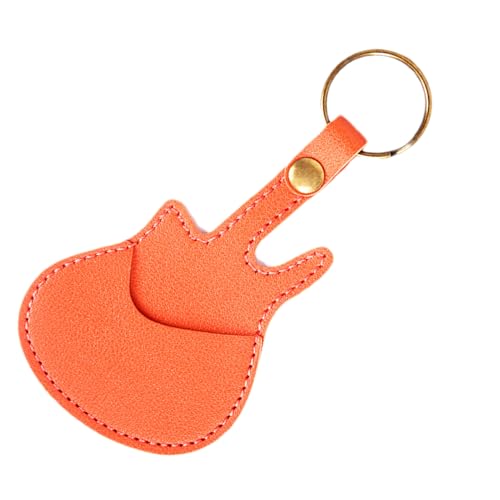 Guitar Pick Holder, Plectrum Keyring Case, 5.28x2.76 Inches Leather Pick Pouch Organizer, Portable Guitarist Accessory, Keychain Holders for Musicians and Music Lovers von Veasbuu