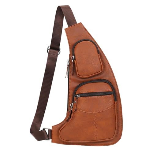 Schultertasche aus Leder, verstellbarer Rucksack, Diebstahlschutz-Brusttrage, stabiles PU-Leder für Outdoor, Wandern, Reisen, perfekt für sicheres Tragen, hellbraun, Refer to description Schultertasche aus Leder, verstellbarer Rucksack, Diebstahlschutz-Brusttrage, stabiles PU-Leder für Outdoor, Wandern, Reisen, perfekt für sicheres Tragen, hellbraun, Refer to description von Veasbuu