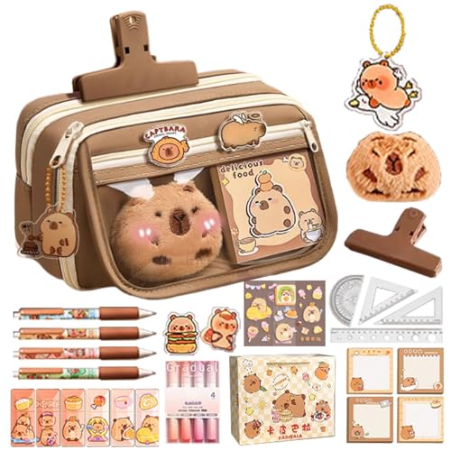 Veasbuu Capybara Federmäppchen, mehrschichtiger Organizer, breite Öffnung, Aufbewahrungstasche, Schreibwaren, großes Fassungsvermögen, stabiles Design, 13 x 7 x 22 cm, für Studenten, Kinder und Veasbuu Capybara Federmäppchen, mehrschichtiger Organizer, breite Öffnung, Aufbewahrungstasche, Schreibwaren, großes Fassungsvermögen, stabiles Design, 13 x 7 x 22 cm, für Studenten, Kinder und von Veasbuu