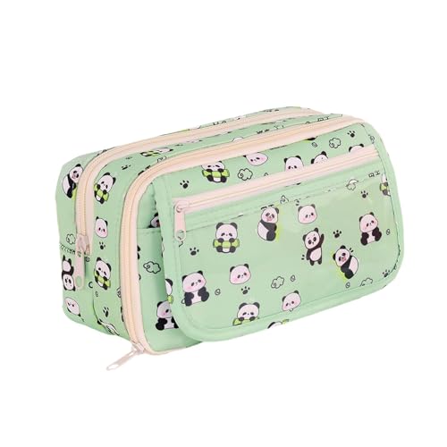 Veasbuu Pattern Pencil Pouch | Zippered Makeup Pouch | Aesthetic Pencil Pouch | Animal Pattern Stationery Pen Bag with 9 Compartments | Storage Bag for School, Travel, and Kids von Veasbuu