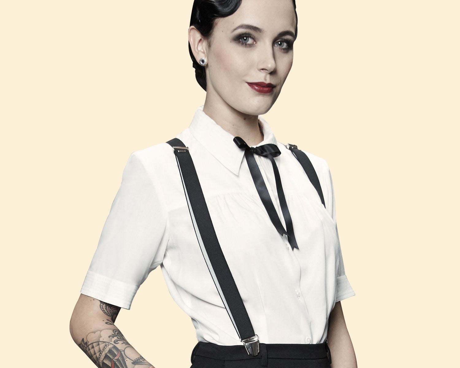 30Er 40Er Jahre Bluse Greta Cremeweiß Viskose Fliege 1930 1940 30Er 40Er Jahre Bluse Greta Cremeweiß Viskose Fliege 1930 1940 von VeconaVintage