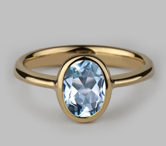 Unikat Aquamarin Verlobungsring Vintage Ring 14K Gold Ehering Für Sie von VectorHarbour