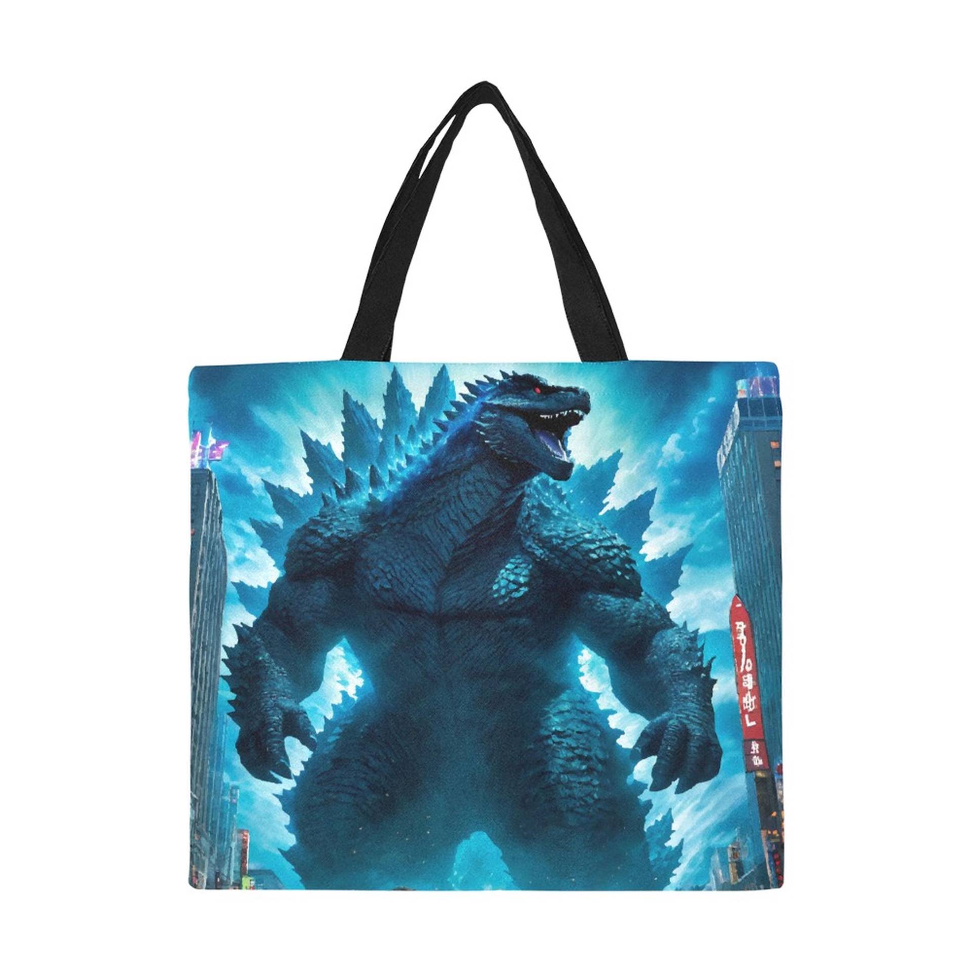 Godzilla Tragetasche Retro Kaiju Monster Art von VectorMerchShop