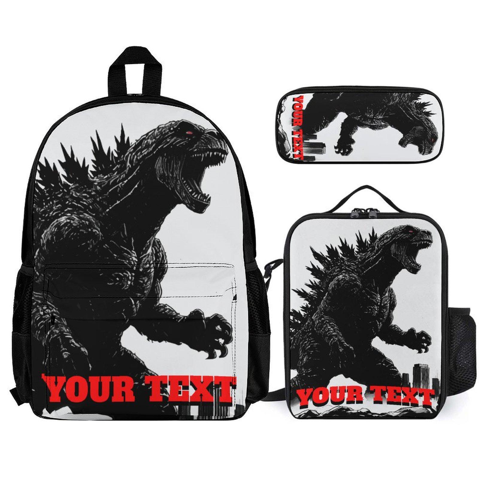 Personalisierte Godzilla Rucksack Set Lunch Box & Federmäppchen Personalisierte Godzilla Rucksack Set Lunch Box & Federmäppchen von VectorMerchShop