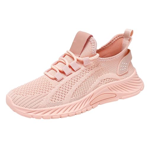Vectry Damen-Frühling/Sommer, einfarbig, atmungsaktives Mesh, modische Freizeit-Sportschuhe Sprungfeder Schuhe Damen (Pink, 37) von Vectry