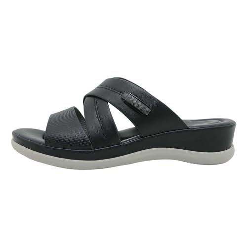 Vectry Damen Sandalen Outdoor Sandalen Dicke Boden Freizeit klassische Mode lässig lässige Nicht -Slip täglich atmungsaktiv zwei Paar Frauen Mädchen Sandalen Sandalen (Black, 37) von Vectry