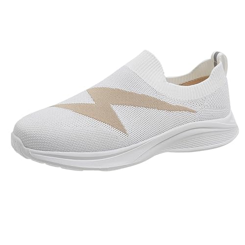 Vectry Damen-Sommer-Mesh-atmungsaktive leichte Laufschuhe und Sport-Einzelschuhe Damenschuhe Silber 38 (White, 37) von Vectry