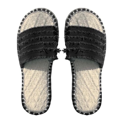 Vectry Damen-Strandsandalen, hohle lässige Hausschuhe, flache Schuhe, Retro-Sandalen Ogg Schuhe Damen (Black, 40) von Vectry
