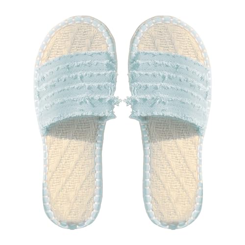 Vectry Damen-Strandsandalen, hohle lässige Hausschuhe, flache Schuhe, Retro-Sandalen Ogg Schuhe Damen (Light Blue, 42) von Vectry