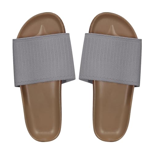 Vectry Damen-Strandsandalen, hohle lässige Hausschuhe, flache Schuhe, Retro-Sandalen Schuhe Damen Halbschuhe (Grey, 40) von Vectry