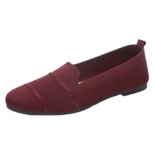 Vectry Damenschuhe, ethnische Freizeitschuhe, Sommermode, hohl, atmungsaktiv, Flacher Absatz, weiche Sohle, Freizeitschuhe Damen Sneaker Schuhe Schwarz (Red, 38) von Vectry