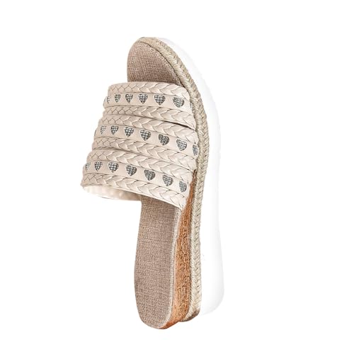 Vectry Frauen Schuhe Erwachsene Weibliche Lange Slipper Socken Für Frauen Frauen Sommer Einfarbig Slip On Casual Offene spitze Flache Weiche Slipper Socken Für Frauen Indoor Komfort (Beige, 41) von Vectry