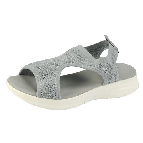 Vectry Lady Summer Sandals Fischmund dicker Boden Sports Sandalen Schwarze Klassiker elastischer Klassiker Klassiker (Grey, 35) von Vectry